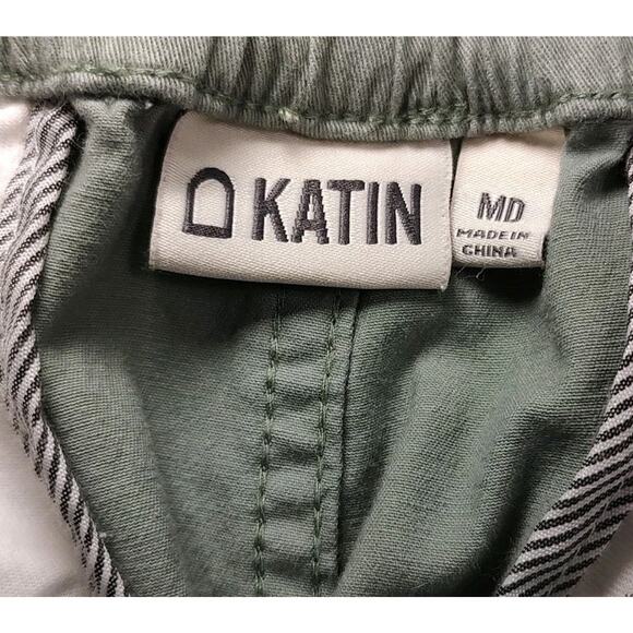 Men's Katin Elastic Waist Stretch Chino Canvas Light Green Shorts - Medium - Picture 5 of 7